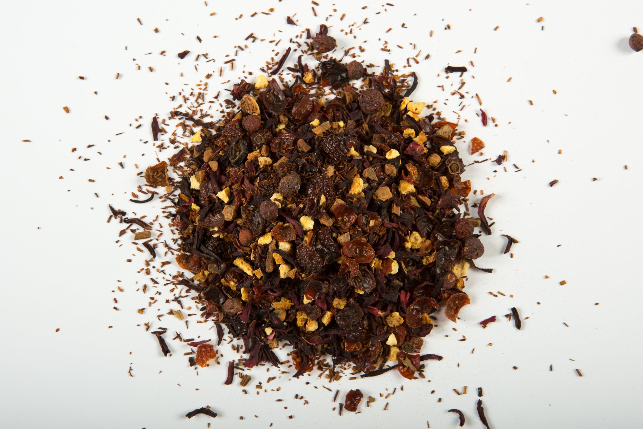 A pile of Find Your Focus loose-leaf tea.