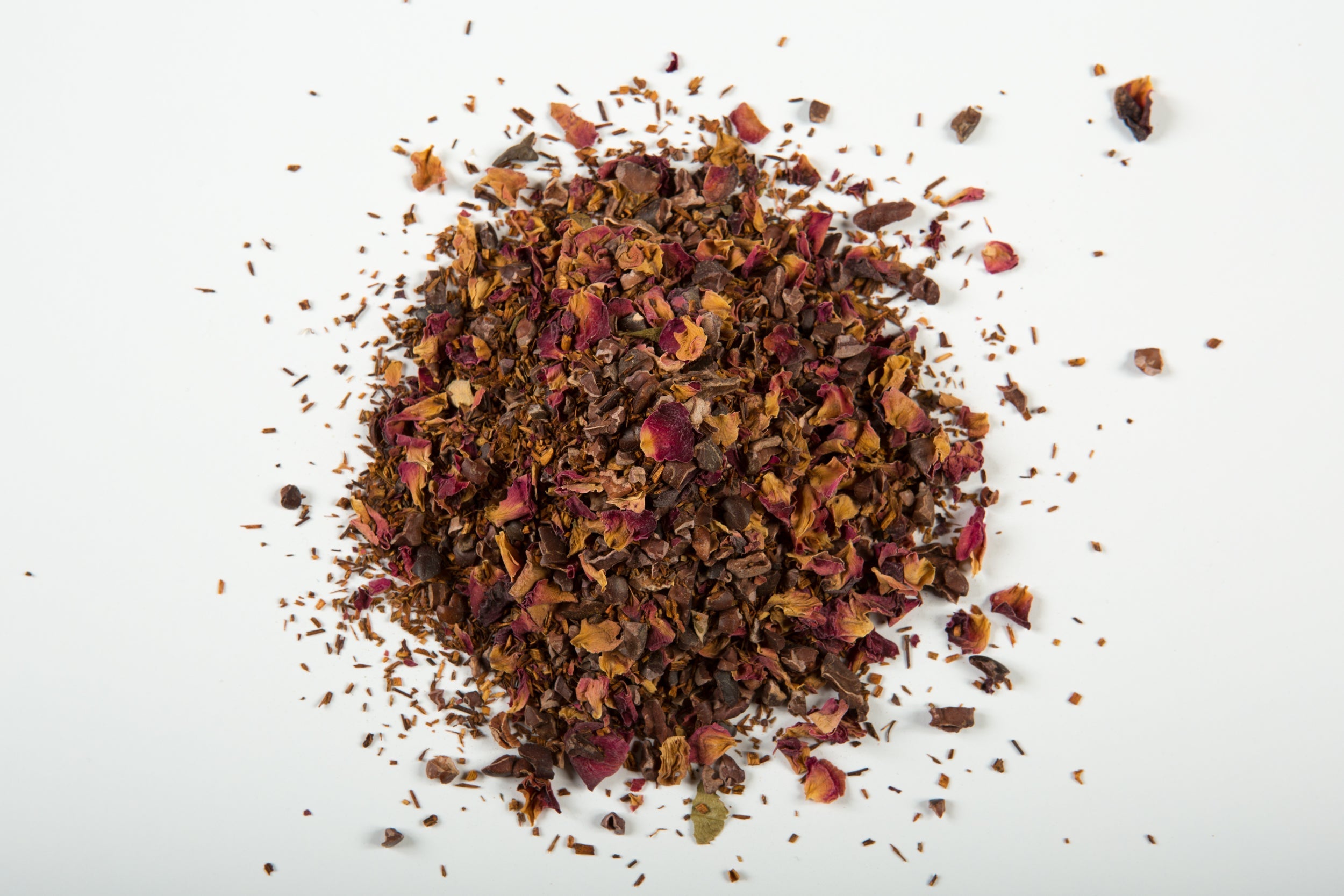 A pile of the Back to Center loose-leaf tea.
